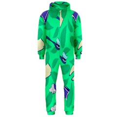 Pattern Seamless Background Desktop Hooded Jumpsuit (men) 