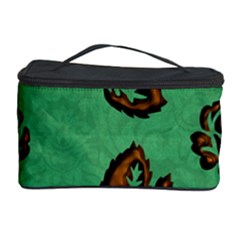 Chocolate Background Floral Pattern Cosmetic Storage Case by Nexatart