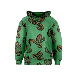 Chocolate Background Floral Pattern Kids  Pullover Hoodie by Nexatart