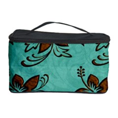 Chocolate Background Floral Pattern Cosmetic Storage Case by Nexatart