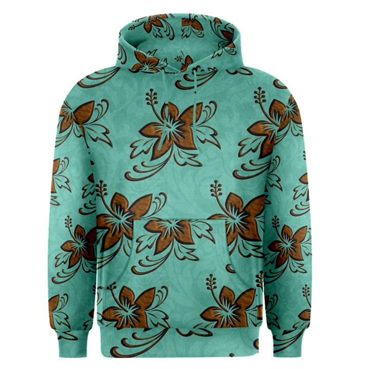 Chocolate Background Floral Pattern Men s Pullover Hoodie