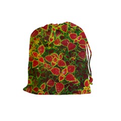 Flower Red Nature Garden Natural Drawstring Pouches (large) 