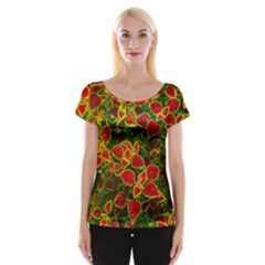 Flower Red Nature Garden Natural Cap Sleeve Tops by Nexatart