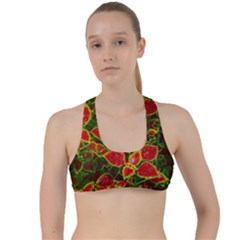 Flower Red Nature Garden Natural Criss Cross Racerback Sports Bra by Nexatart