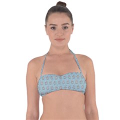 Texture Background Beige Grey Blue Halter Bandeau Bikini Top by Nexatart