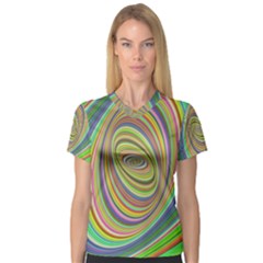 Ellipse Background Elliptical V-neck Sport Mesh Tee