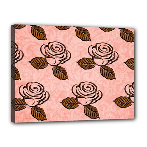 Chocolate Background Floral Pattern Canvas 16  X 12  by Nexatart