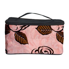 Chocolate Background Floral Pattern Cosmetic Storage Case by Nexatart