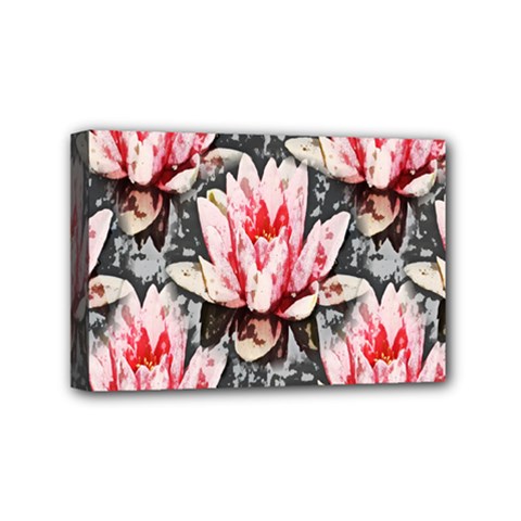 Water Lily Background Pattern Mini Canvas 6  X 4  by Nexatart