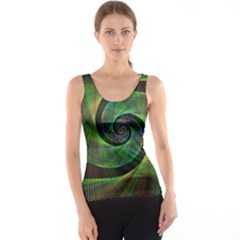 Green Spiral Fractal Wired Tank Top by Nexatart