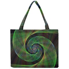 Green Spiral Fractal Wired Mini Tote Bag by Nexatart