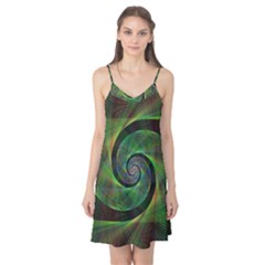 Green Spiral Fractal Wired Camis Nightgown by Nexatart