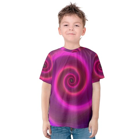 Pink Background Neon Neon Light Kids  Cotton Tee by Nexatart