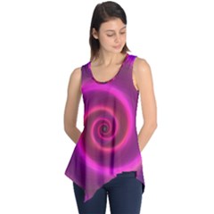 Pink Background Neon Neon Light Sleeveless Tunic by Nexatart