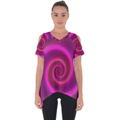 Pink Background Neon Neon Light Cut Out Side Drop Tee by Nexatart