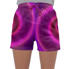 Pink Background Neon Neon Light Sleepwear Shorts by Nexatart