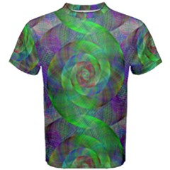 Fractal Spiral Swirl Pattern Men s Cotton Tee by Nexatart