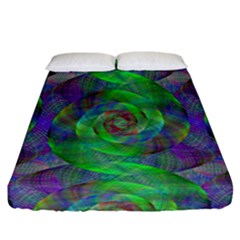 Fractal Spiral Swirl Pattern Fitted Sheet (california King Size) by Nexatart