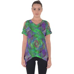 Fractal Spiral Swirl Pattern Cut Out Side Drop Tee by Nexatart