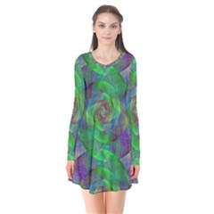 Fractal Spiral Swirl Pattern Flare Dress by Nexatart