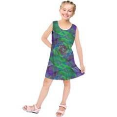 Fractal Spiral Swirl Pattern Kids  Tunic Dress by Nexatart