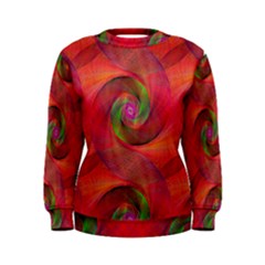 Red Spiral Swirl Pattern Seamless Women s Sweatshirt by Nexatart