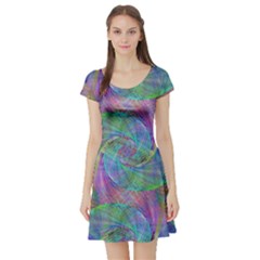 Spiral Pattern Swirl Pattern Short Sleeve Skater Dress by Nexatart