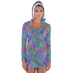 Spiral Pattern Swirl Pattern Long Sleeve Hooded T-shirt by Nexatart