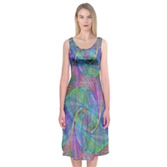 Spiral Pattern Swirl Pattern Midi Sleeveless Dress by Nexatart