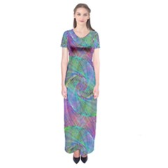 Spiral Pattern Swirl Pattern Short Sleeve Maxi Dress by Nexatart