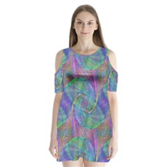 Spiral Pattern Swirl Pattern Shoulder Cutout Velvet  One Piece by Nexatart