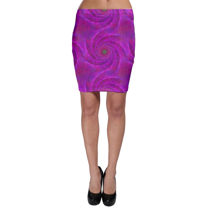 Pink Abstract Background Curl Bodycon Skirt