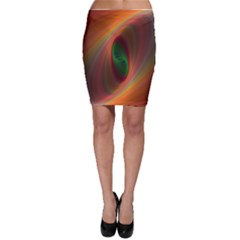 Ellipse Fractal Orange Background Bodycon Skirt by Nexatart