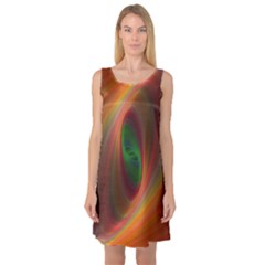 Ellipse Fractal Orange Background Sleeveless Satin Nightdress by Nexatart