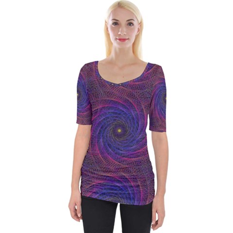 Pattern Seamless Repeat Spiral Wide Neckline Tee by Nexatart