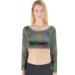 Spiral Spin Background Artwork Long Sleeve Crop Top by Nexatart