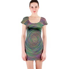 Spiral Spin Background Artwork Short Sleeve Bodycon Dress by Nexatart