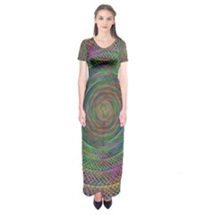 Spiral Spin Background Artwork Short Sleeve Maxi Dress