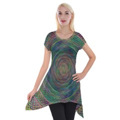 Spiral Spin Background Artwork Short Sleeve Side Drop Tunic