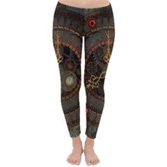 Steampunk, Awesome Clocks Classic Winter Leggings by FantasyWorld7