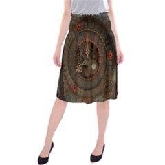 Steampunk, Awesome Clocks Midi Beach Skirt by FantasyWorld7