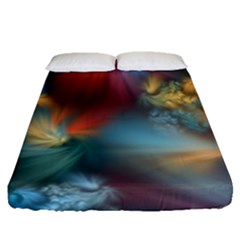 Evidence Of Angels Fitted Sheet (queen Size) by WolfepawFractals