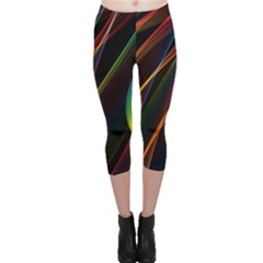 Rainbow Ribbons Capri Leggings  by Nexatart