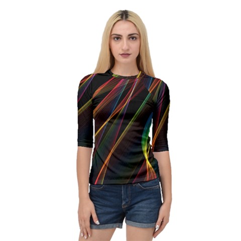 Rainbow Ribbons Quarter Sleeve Raglan Tee by Nexatart