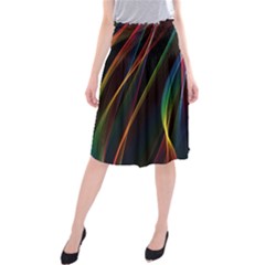 Rainbow Ribbons Midi Beach Skirt by Nexatart