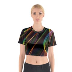 Rainbow Ribbons Cotton Crop Top by Nexatart