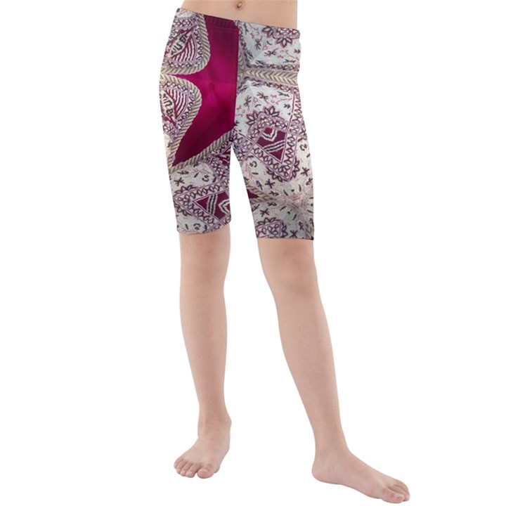 Morocco Motif Pattern Travel Kids  Mid Length Swim Shorts