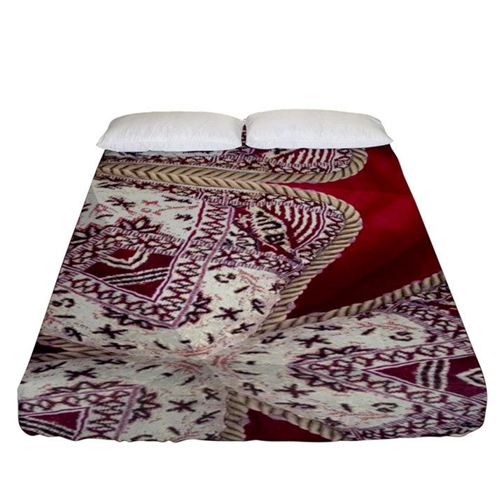 Morocco Motif Pattern Travel Fitted Sheet (Queen Size)