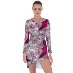 Morocco Motif Pattern Travel Asymmetric Cut-out Shift Dress