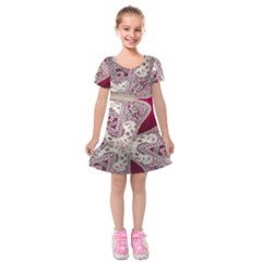 Morocco Motif Pattern Travel Kids  Short Sleeve Velvet Dress by Nexatart